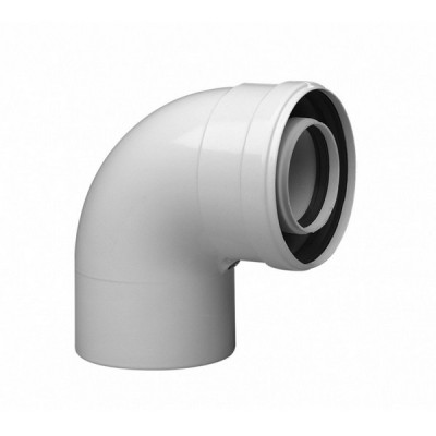 Отвод 90° с фланцем для коаксиального дымохода Protherm D60/100 мм 