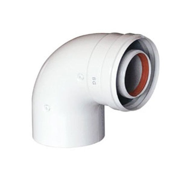 Отвод коаксиальный 90° BAXI 60/100 мм, без муфты
